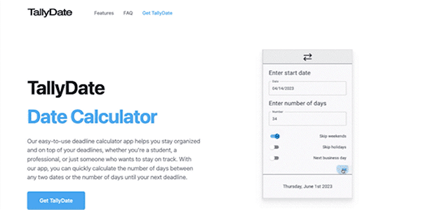 TallyDate Date Calculator